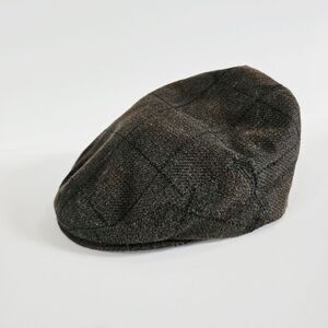 Shandon Ireland 100% Irish Wool Green Tweed Plaid Newsboy Flat Jeff Cap Hat S